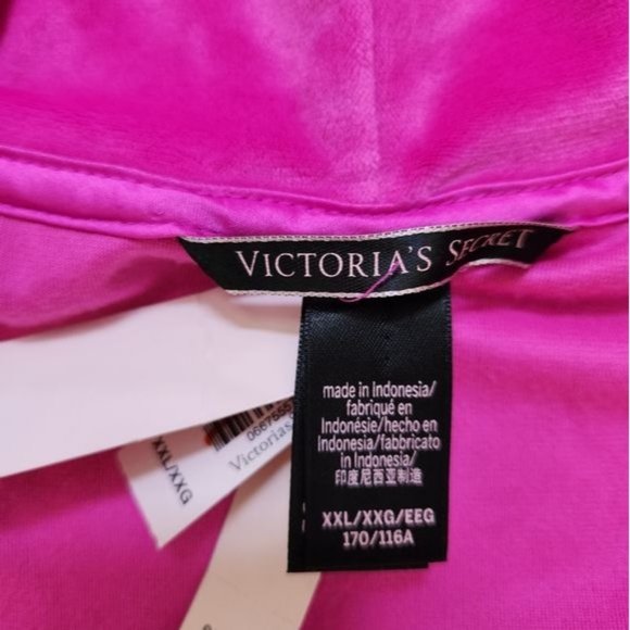 VICTORIA'S SECRET Hot Pink Velour Zip Up Hoodie Size XXL - Picture 9 of 14